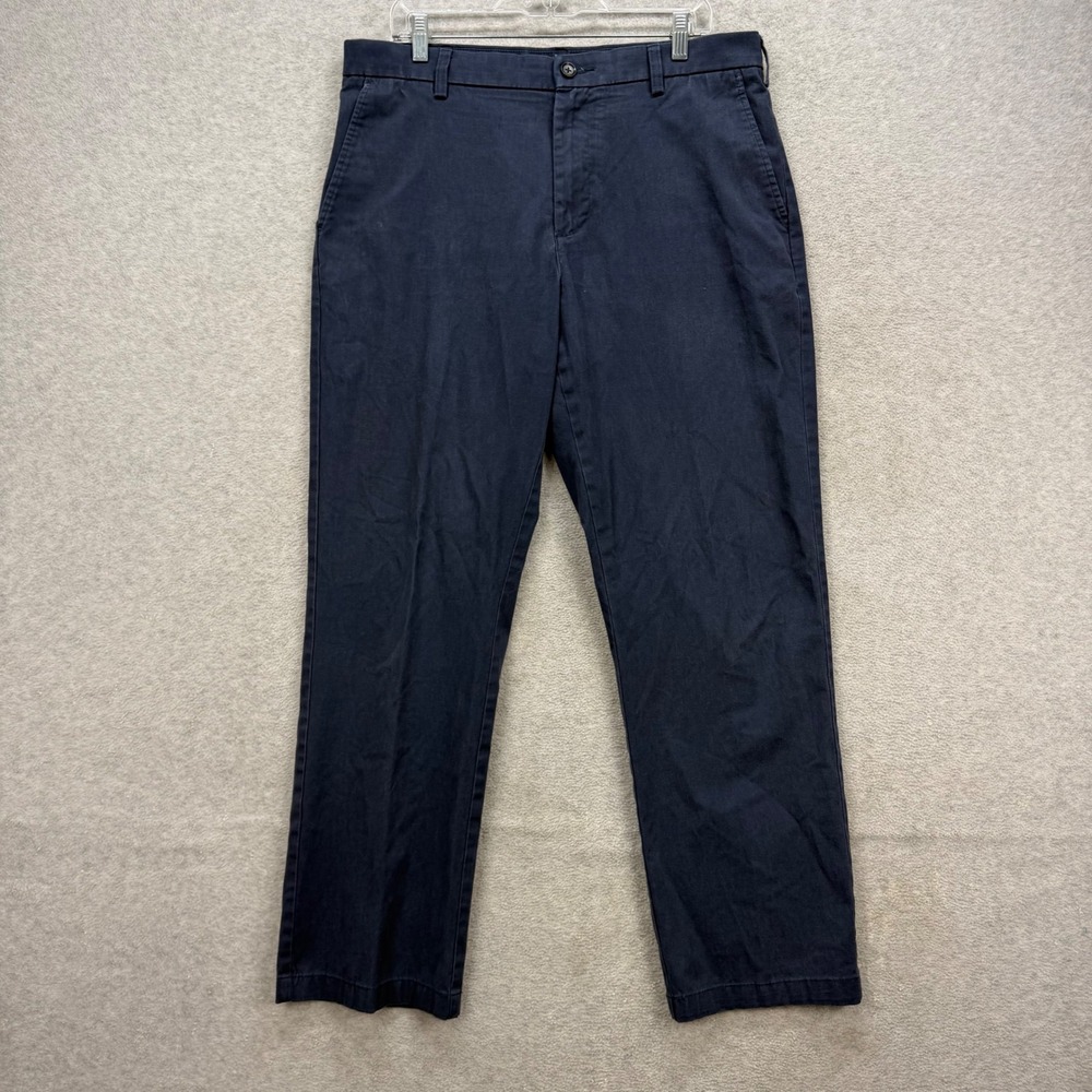 Croft & Barrow Pants Mens 34x32 Navy Blue Chino Khakis Classic Fit Trousers‎